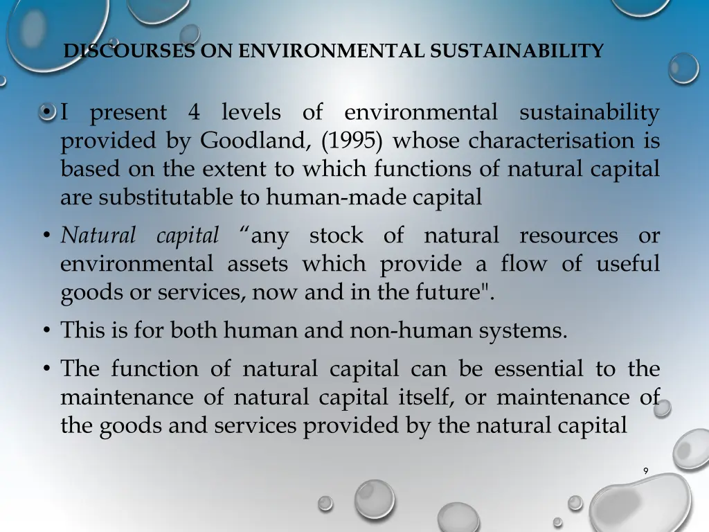 discourses on environmental sustainability