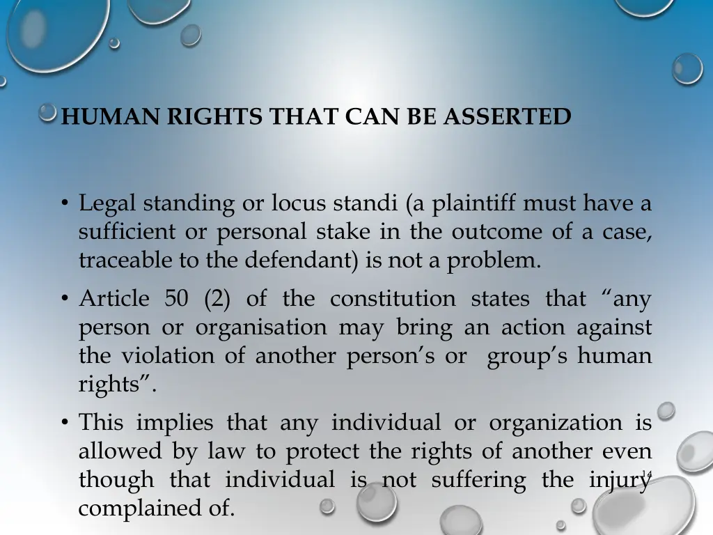 human rights that can be asserted