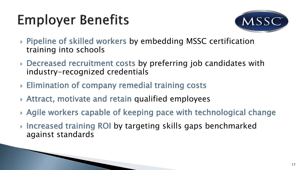 pipeline of skilled workers training into schools