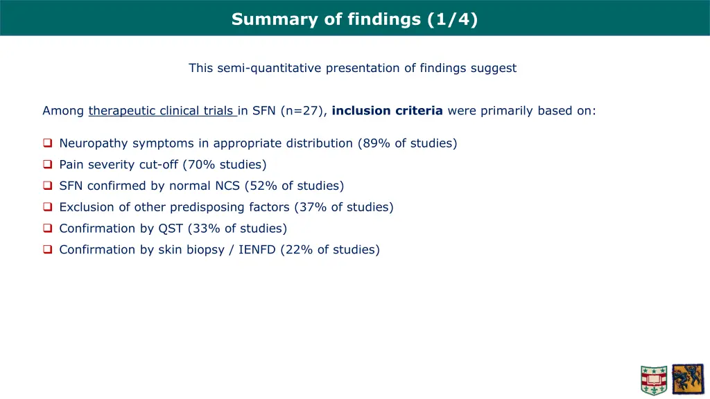 summary of findings 1 4