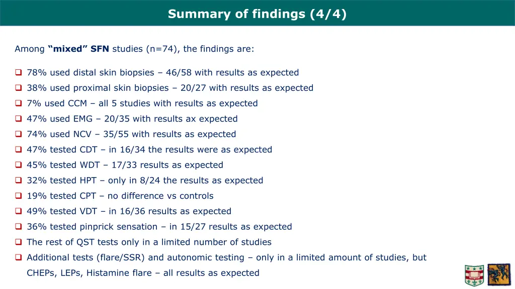summary of findings 4 4