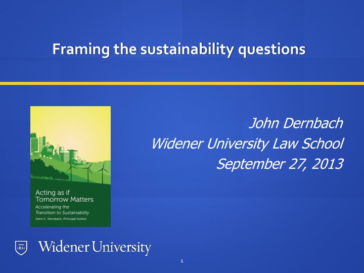 framing the sustainability questions