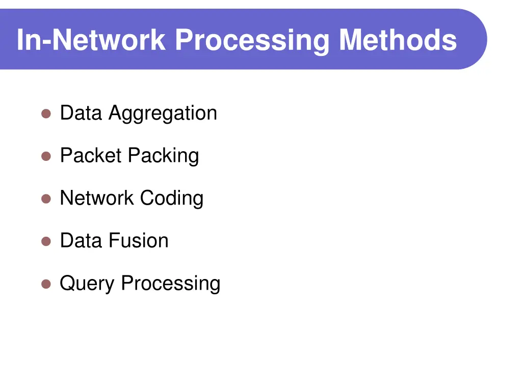 in network processing methods