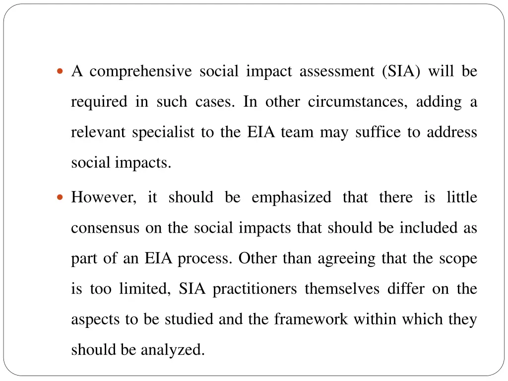 a comprehensive social impact assessment sia will