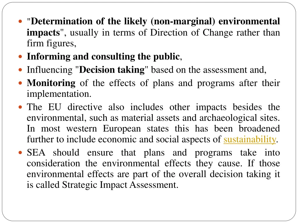 determination of the likely non marginal