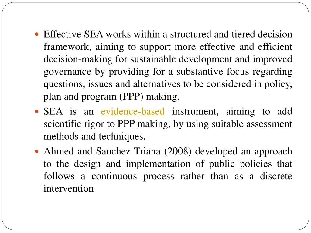 effective sea works within a structured