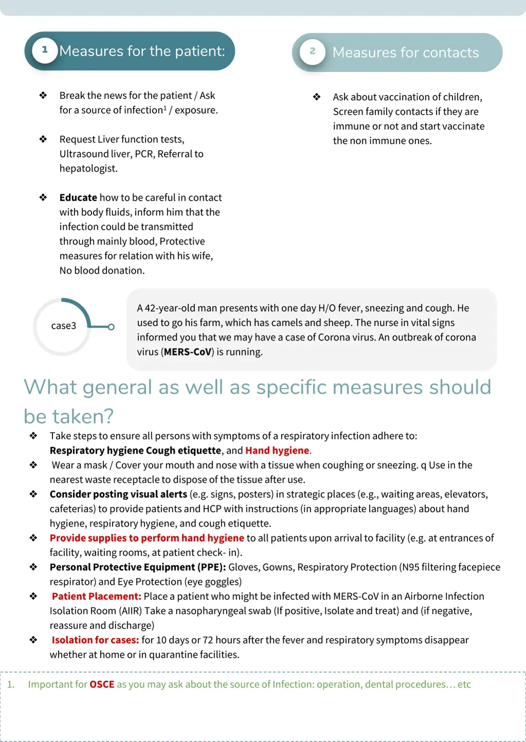 1 measures for the patient