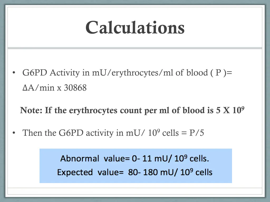 calculations