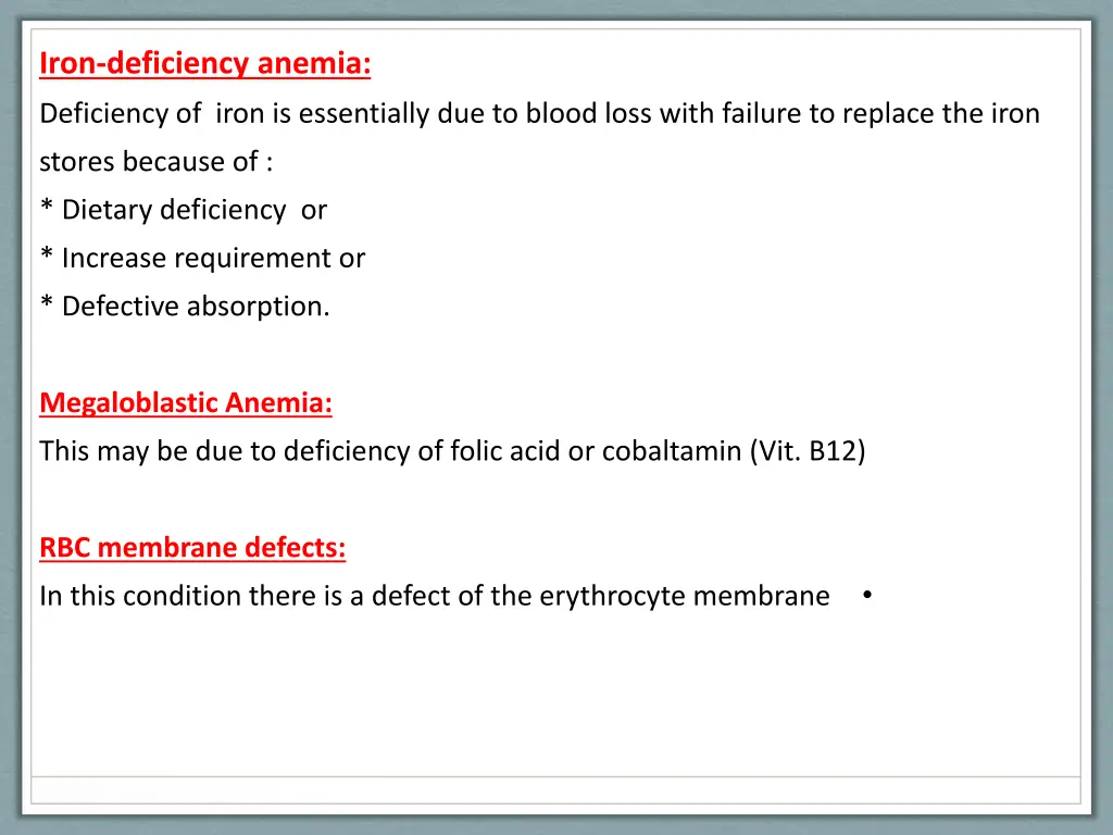 iron deficiency anemia