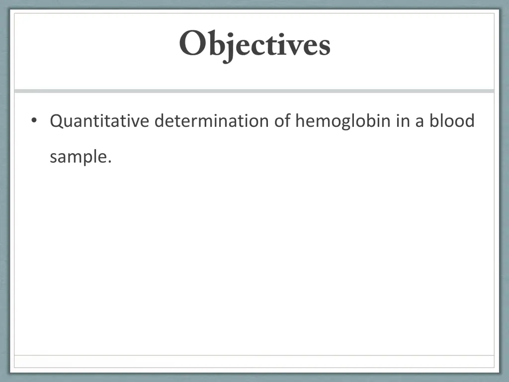 quantitative determination of hemoglobin
