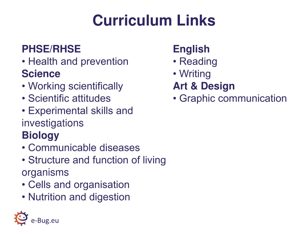 curriculum links