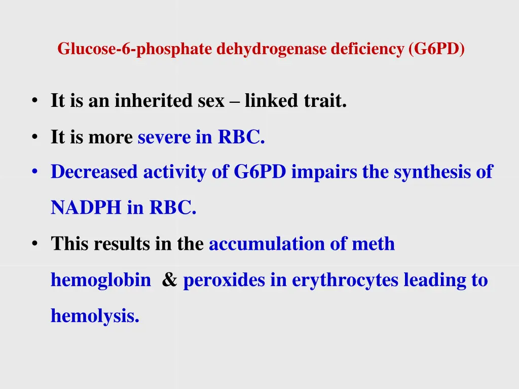 glucose 6 phosphate dehydrogenase deficiency g6pd