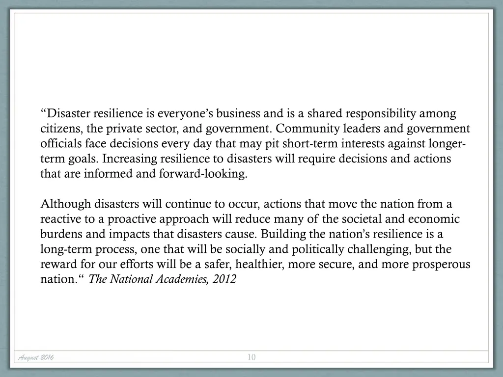 disaster resilience is everyone s business