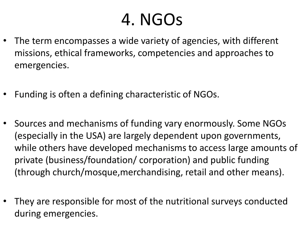 4 ngos