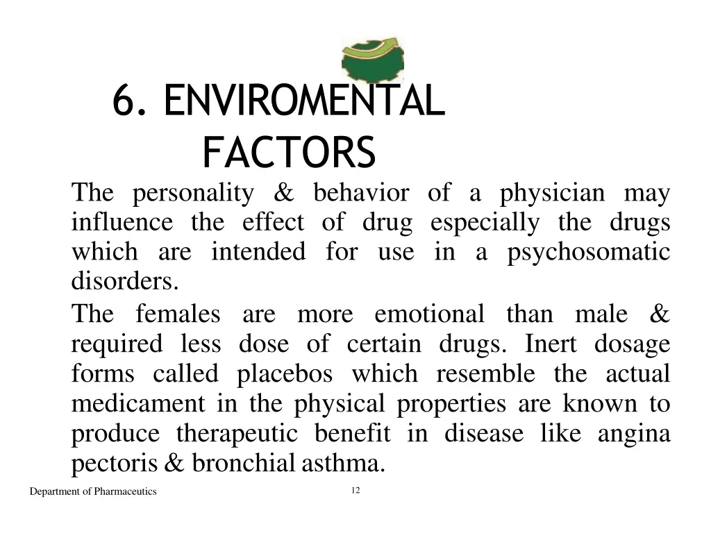 6 enviromental factors the personality behavior