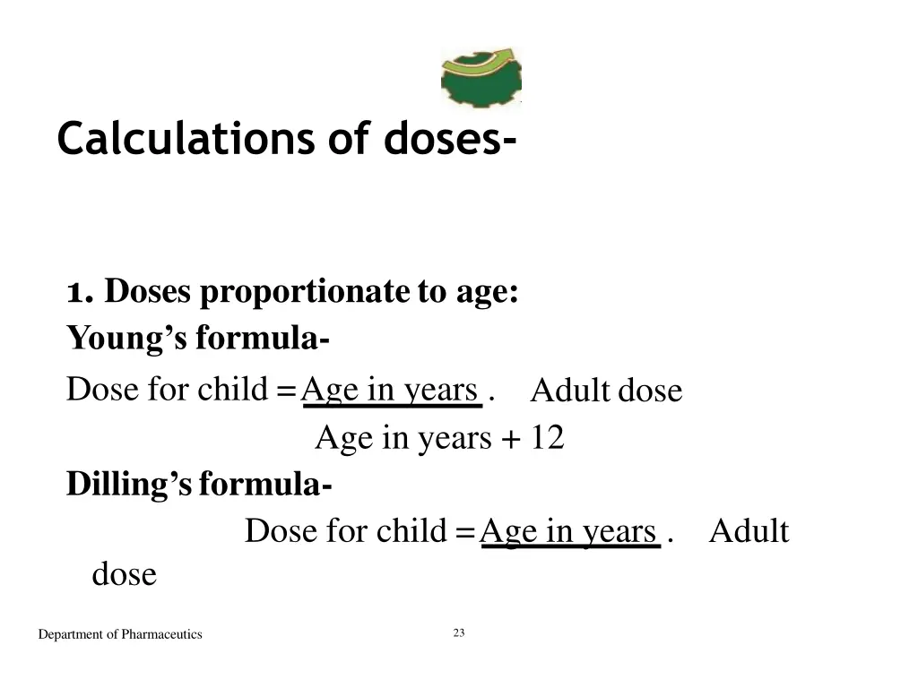 calculations of doses
