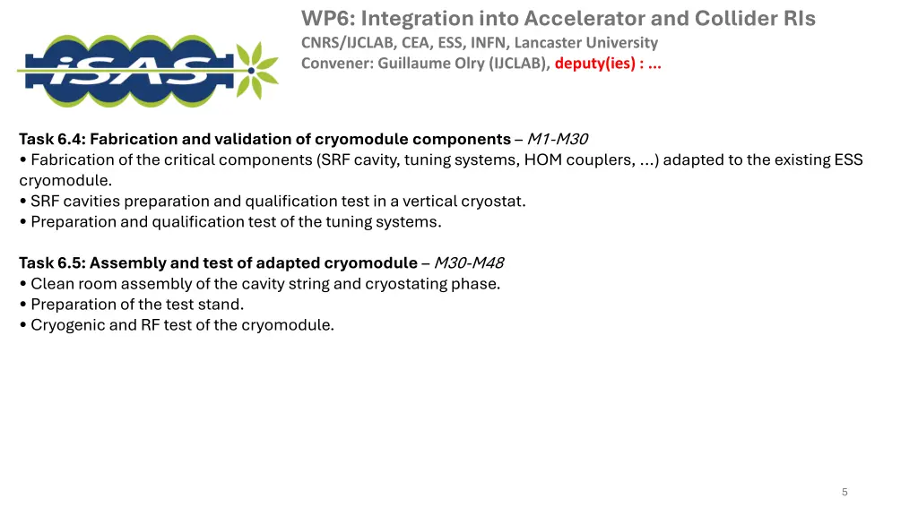 wp6 integration into accelerator and collider 1