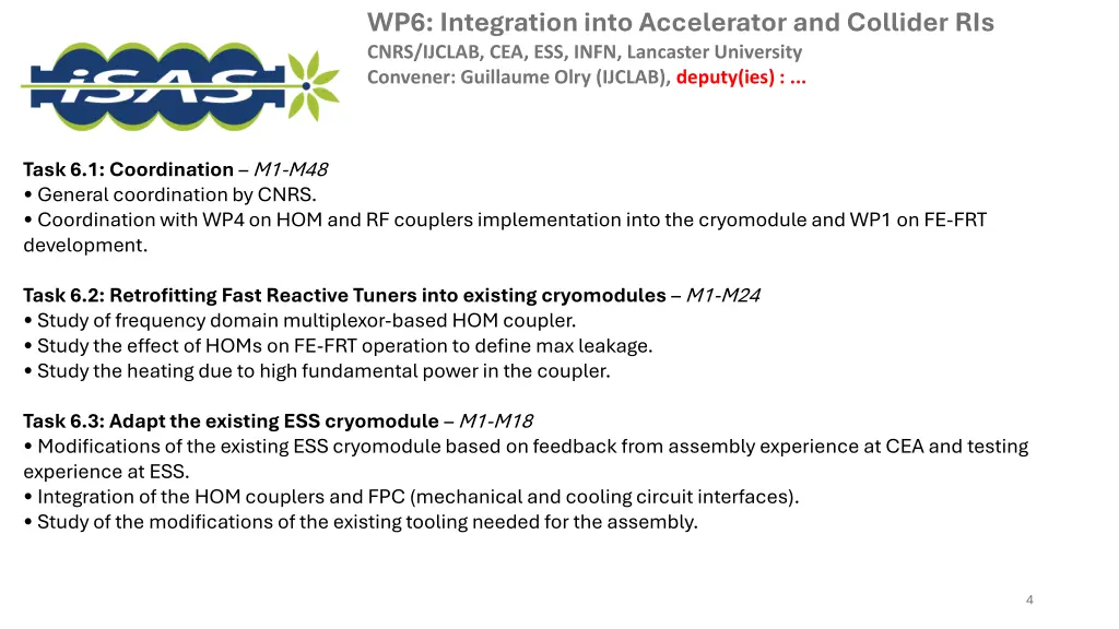 wp6 integration into accelerator and collider