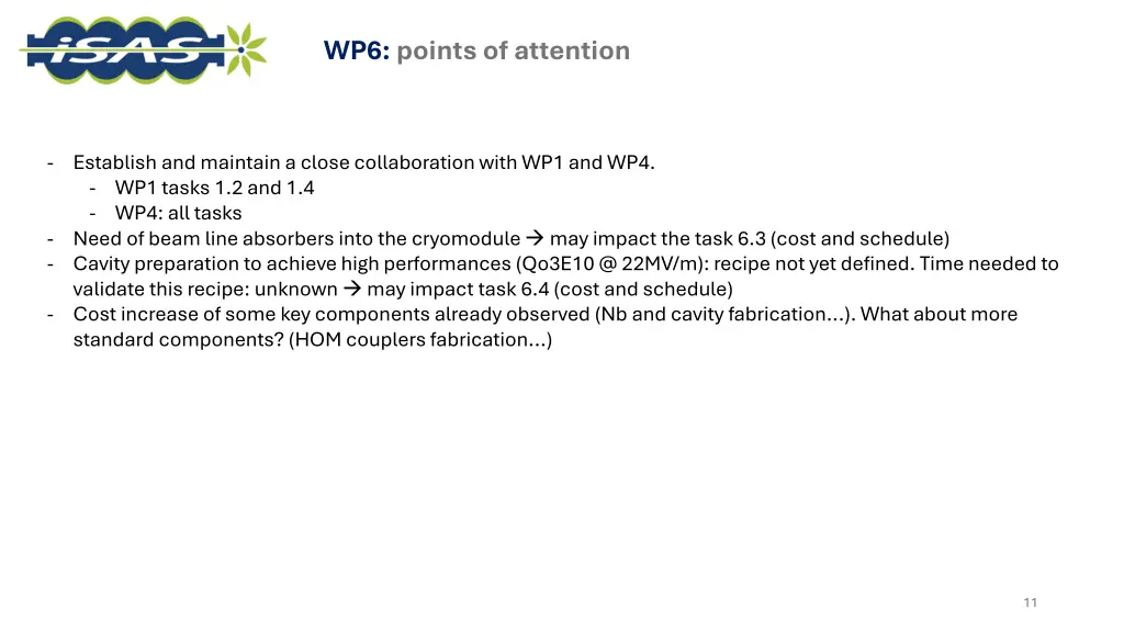wp6 points of attention