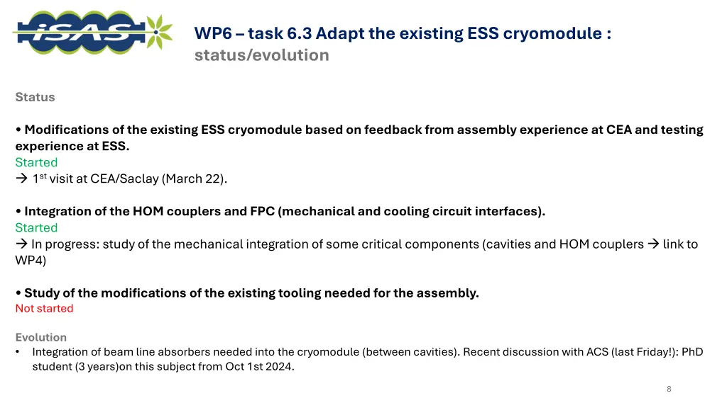 wp6 task 6 3 adapt the existing ess cryomodule