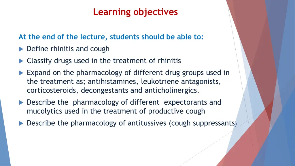 learning objectives