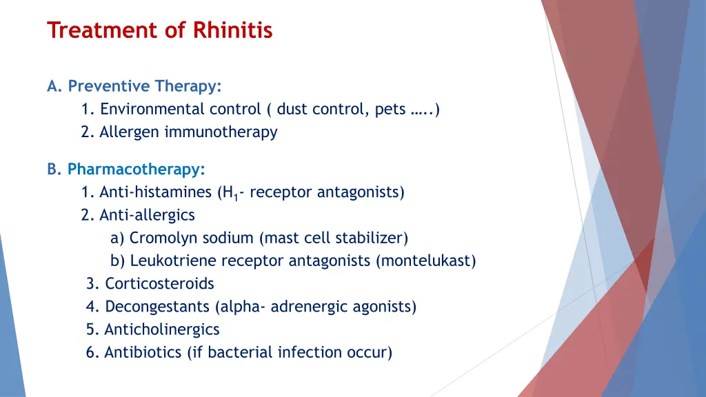 treatment of rhinitis