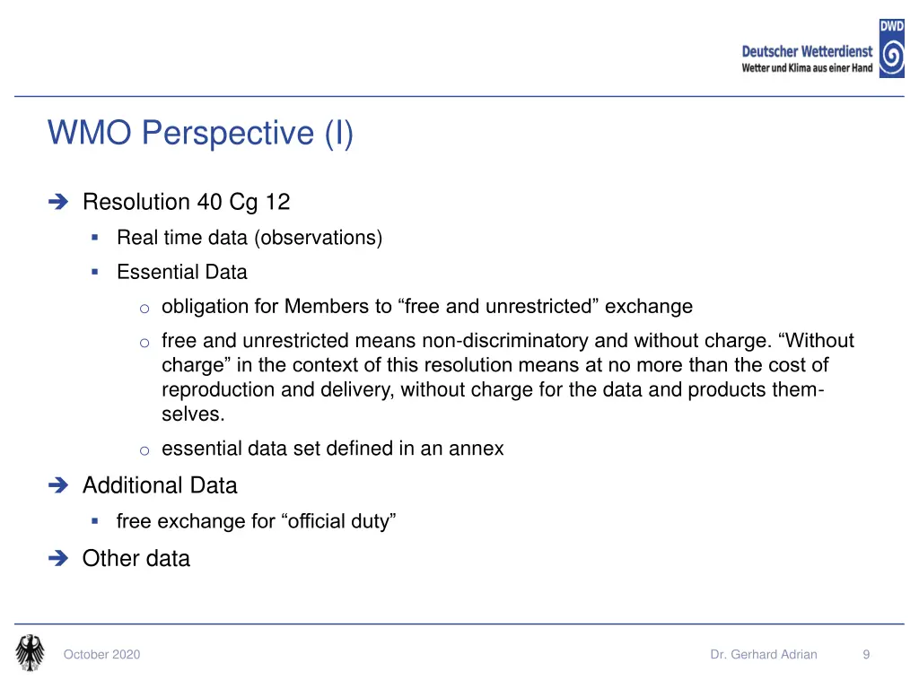 wmo perspective i