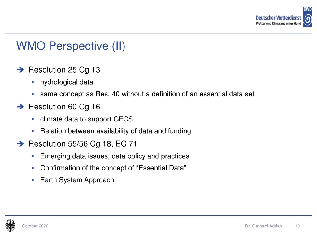 wmo perspective ii