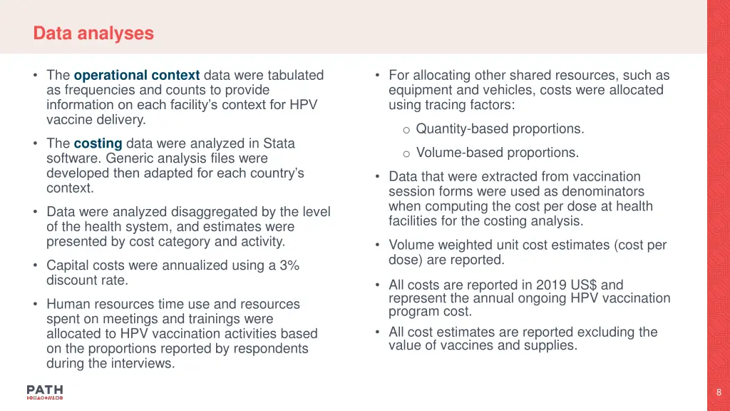 data analyses