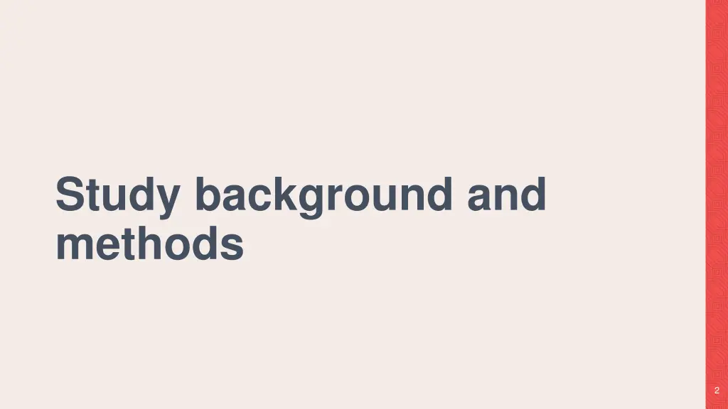 study background and methods