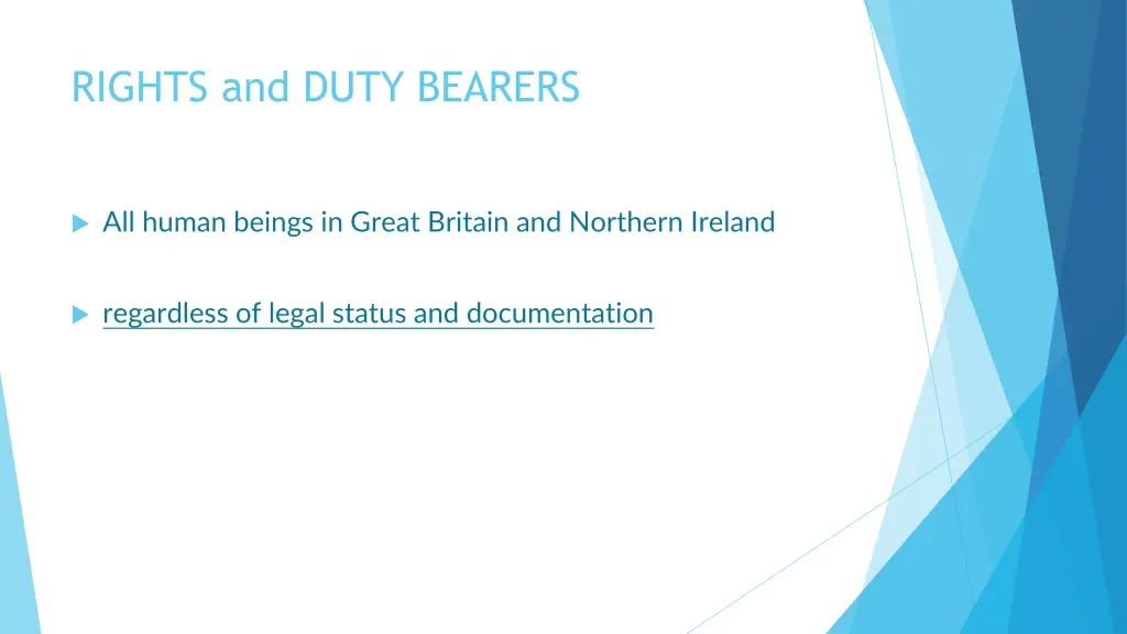 rights and duty bearers