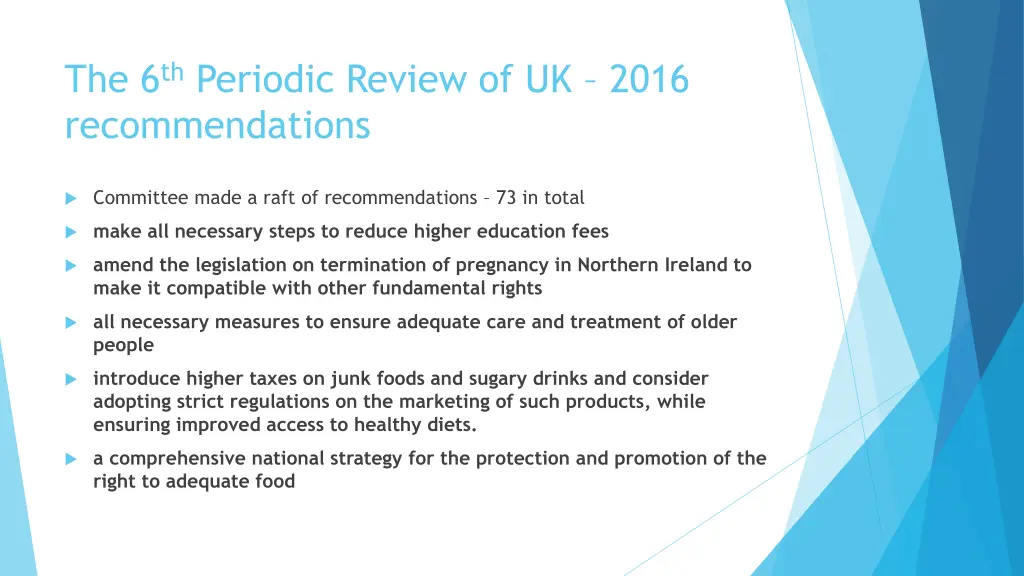 the 6 th periodic review of uk 2016