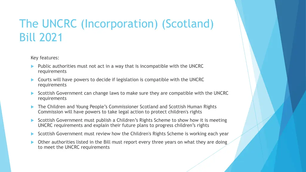 the uncrc incorporation scotland bill 2021