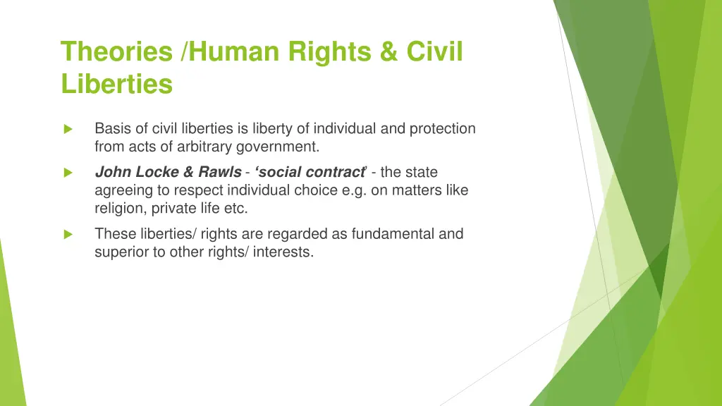 theories human rights civil liberties