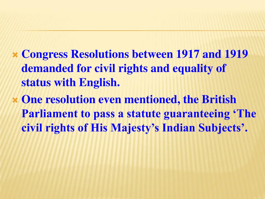 congress resolutions between 1917 and 1919