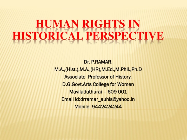 human rights in historical perspective