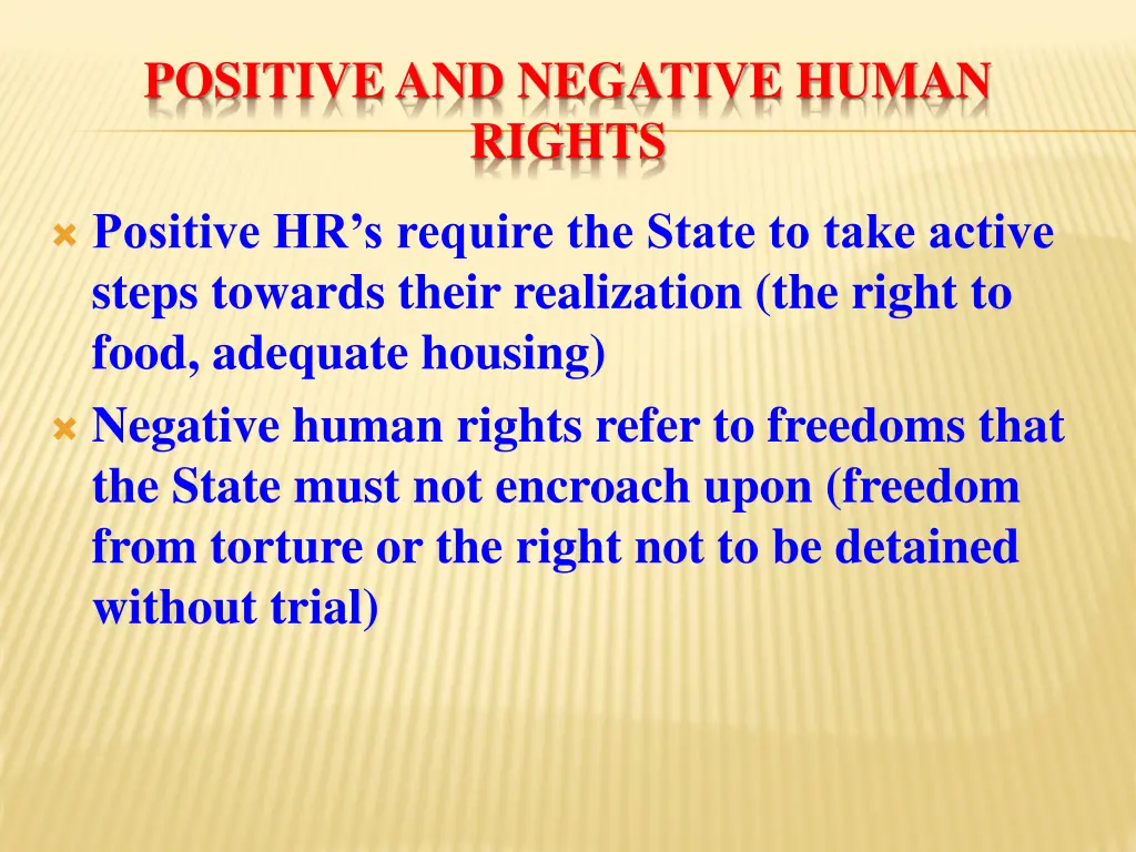 positive and negative human rights