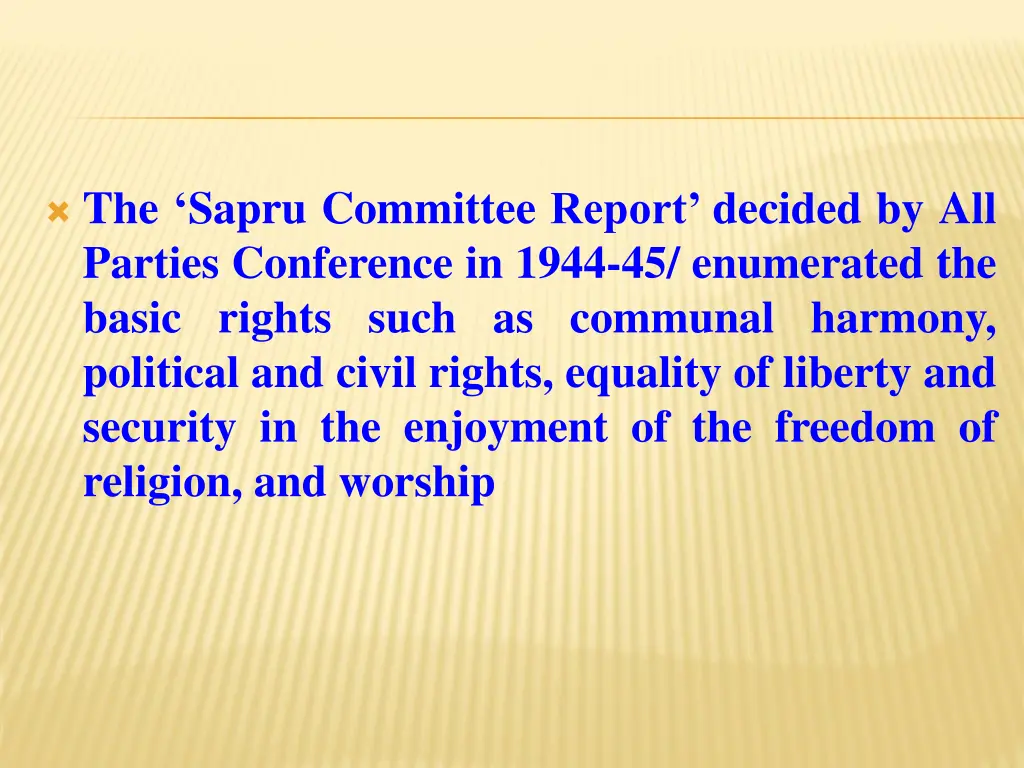 the sapru committee report decided by all parties