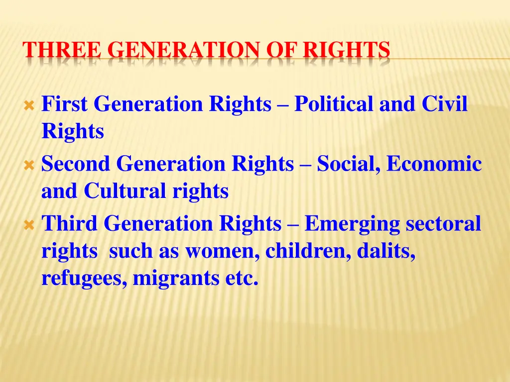 three generation of rights