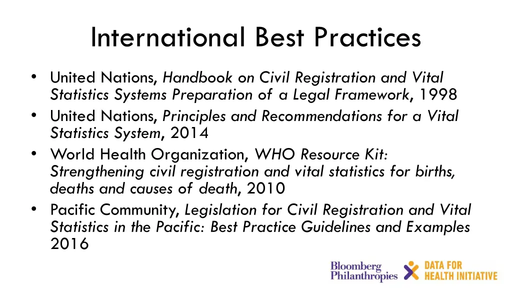 international best practices