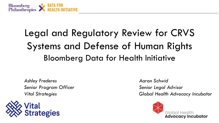 legal and regulatory review for crvs systems