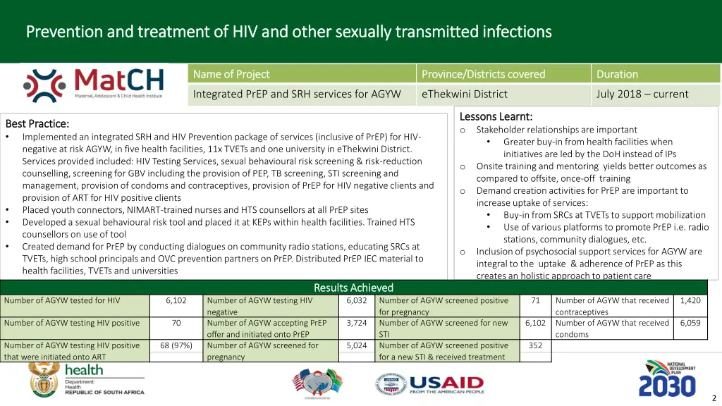 prevention and treatment of hiv and other