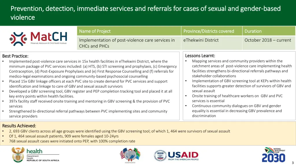 prevention detection immediate services