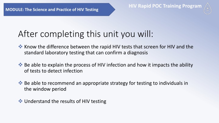 hiv rapid poc training program