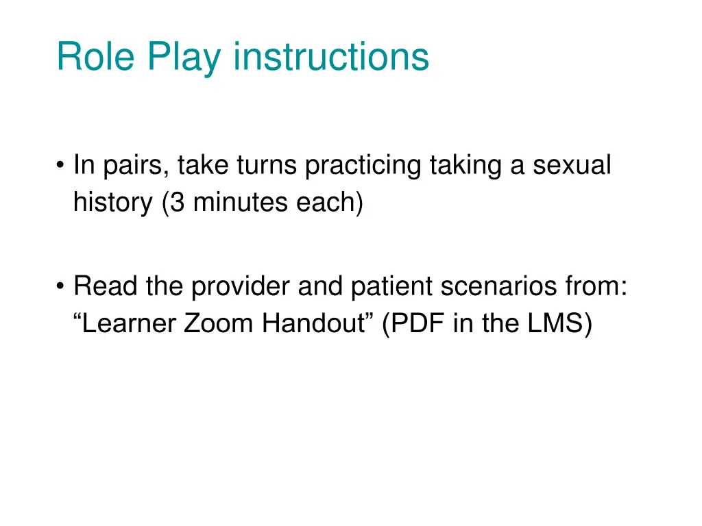 role play instructions