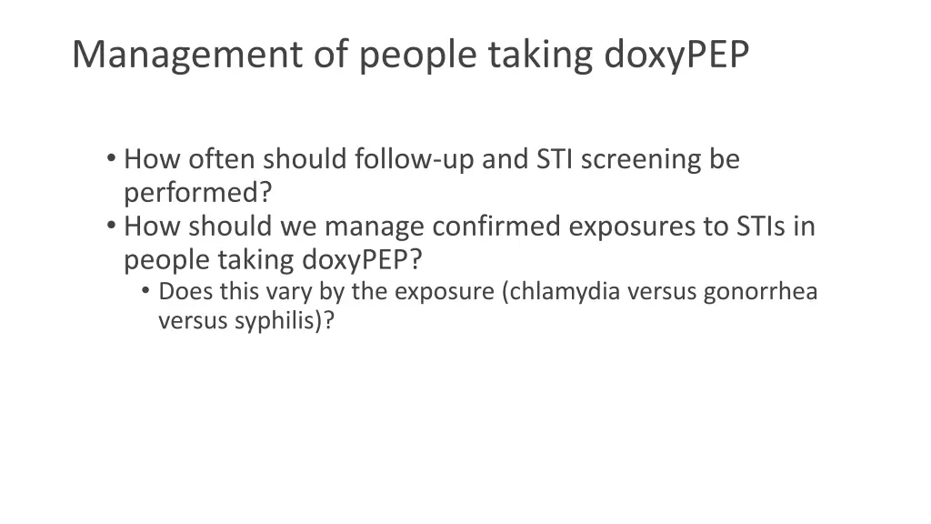 management of people taking doxypep