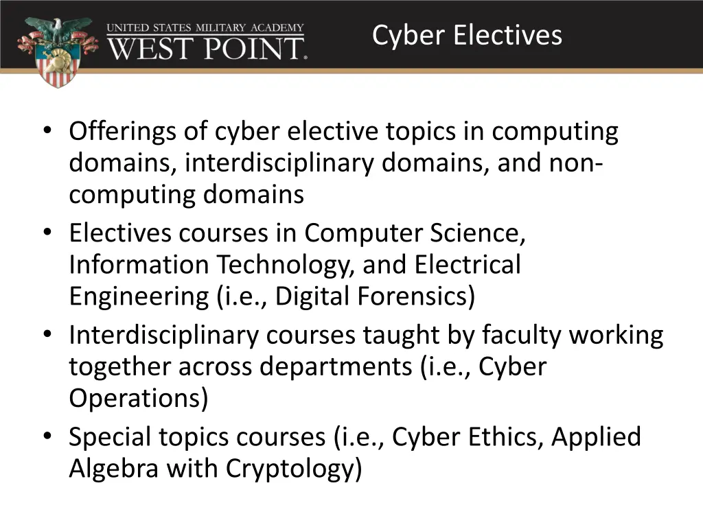 cyber electives