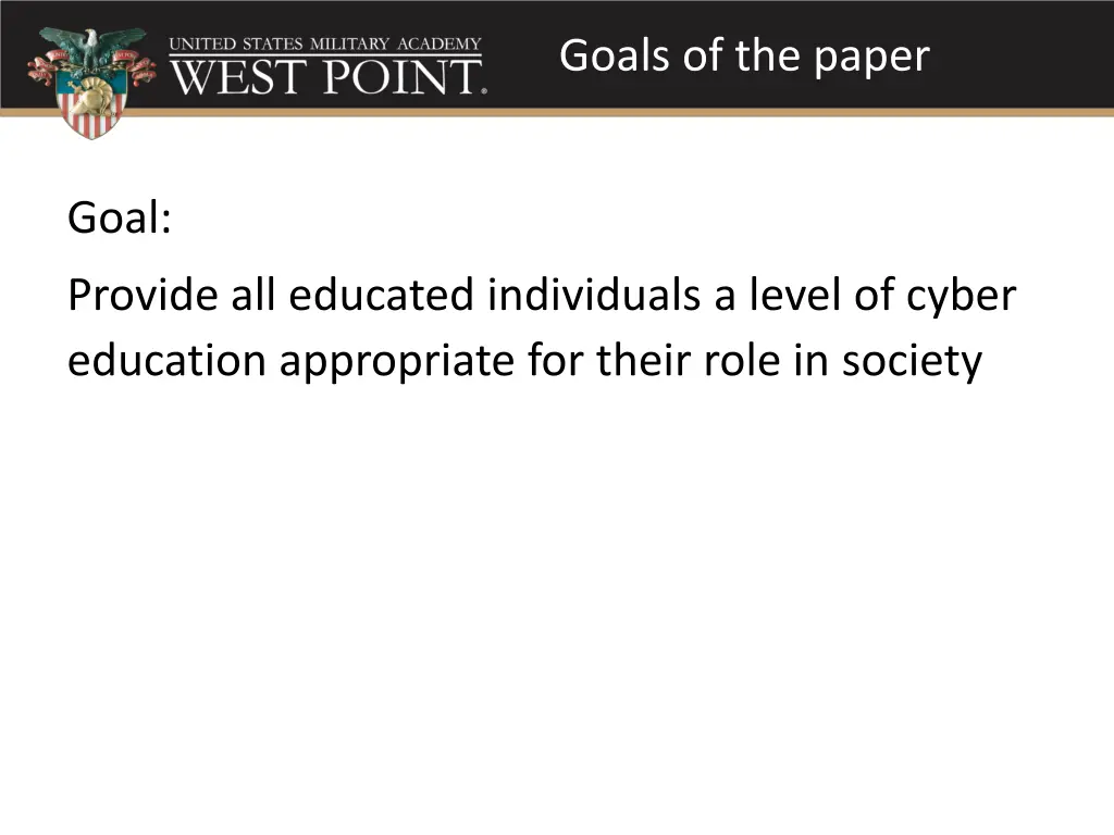 goals of the paper 1