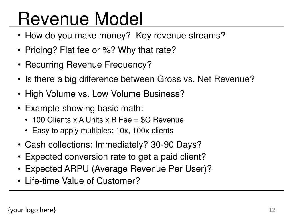revenue model how do you make money key revenue