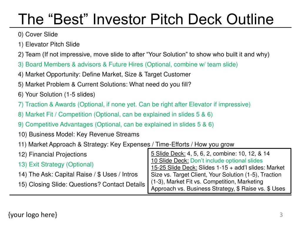 the best investor pitch deck outline 0 cover
